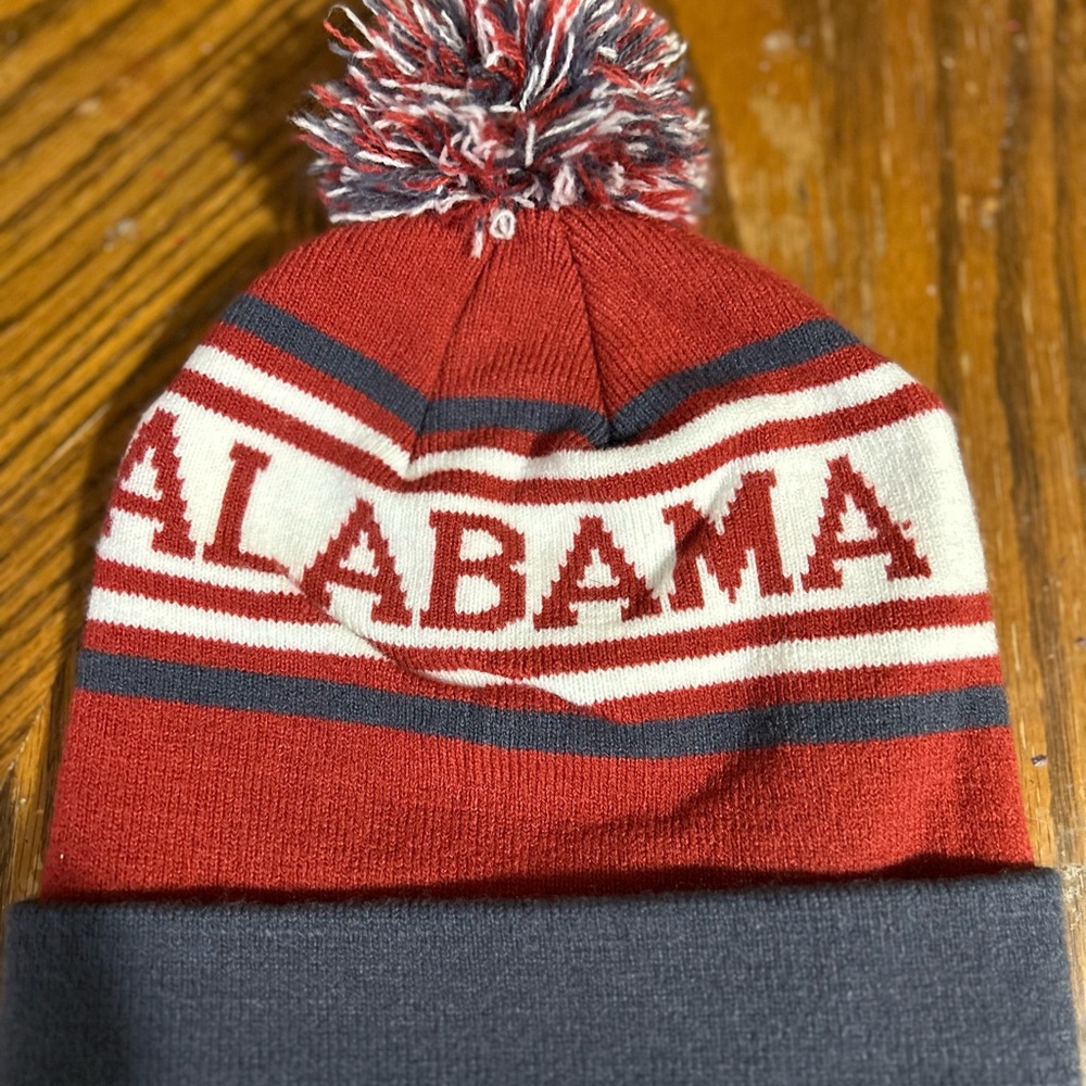 Alabama Crimson Tide toboggan with poof ball on top